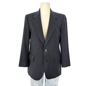 LANVIN Pure Wool 2-Button Blazer Jacket Classic Fit Grey Men’s | Fits like 38S
